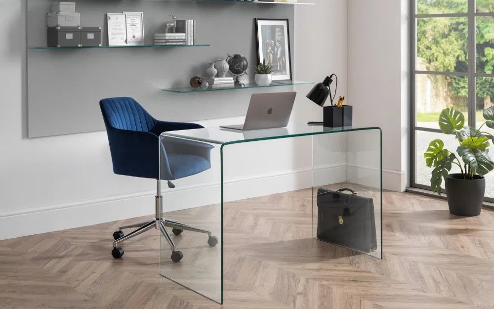 Kahlo Swivel Office Chair – Velvet Upholstery & Art Deco Design