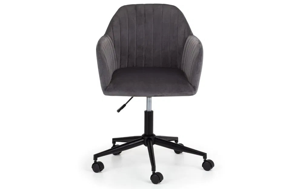 Kahlo Swivel Office Chair – Velvet Upholstery & Art Deco Design