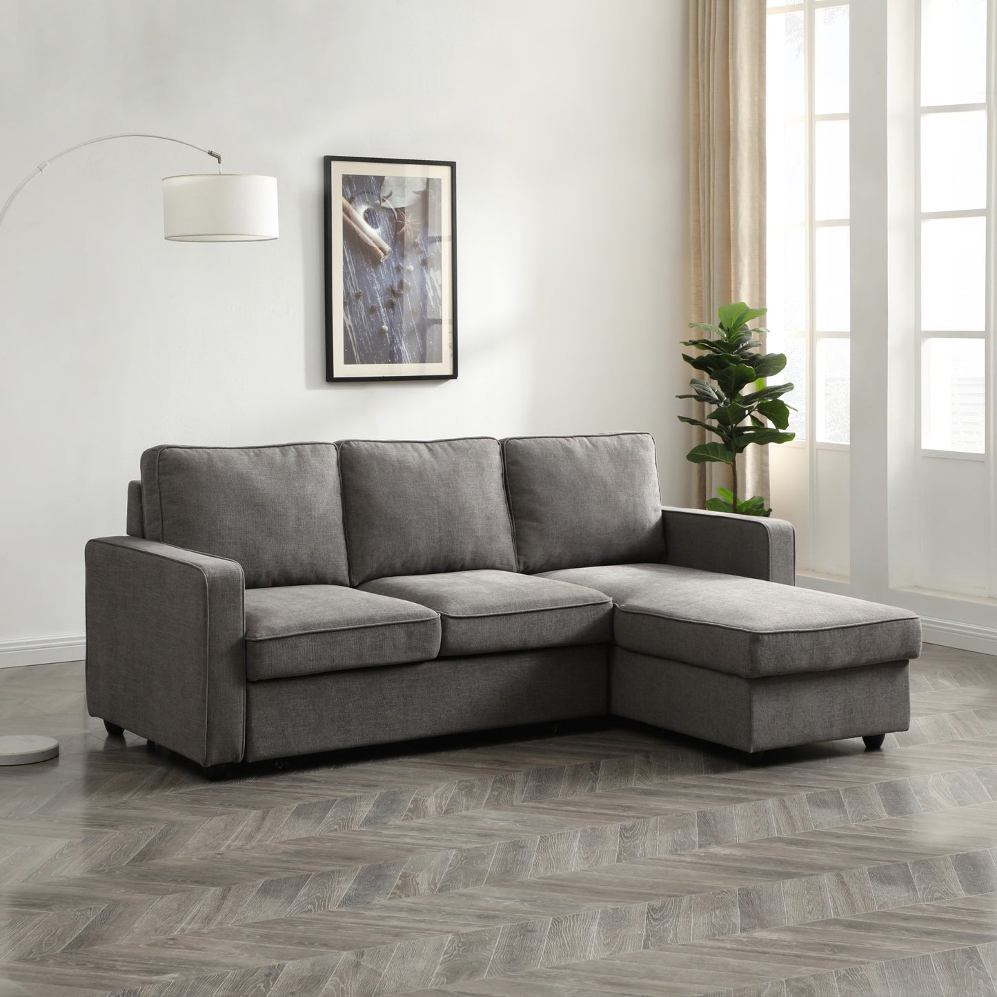 Upgrade your living space with the versatile Myles Corner Sofa Bed in Typhon Grey Textured Weave, a perfect combination of style, comfort, and functionality. Shop online today at www.nobleandnook.co.uk