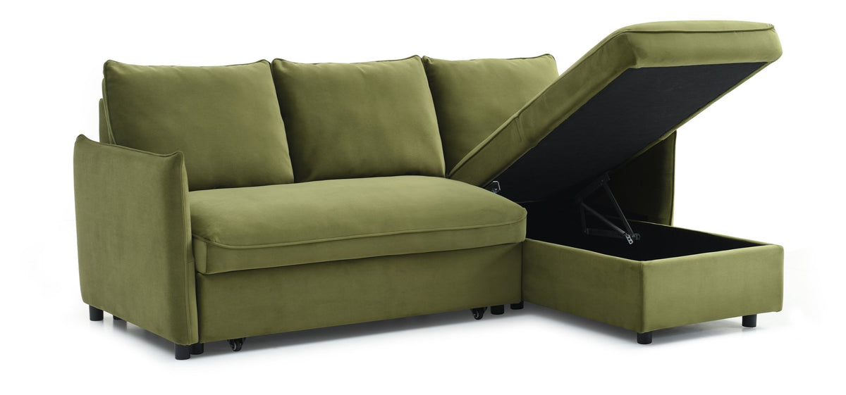 Blaire Corner Sofa Bed with Chaise Storage