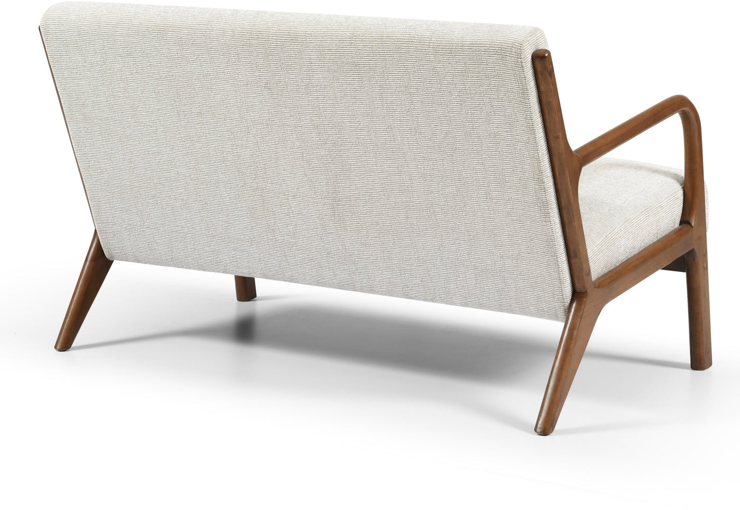 The Inca 2 Seater upholstered in soft Natural Woven Chenille fabric, an elegantly designed sofa featuring a padded back, seat, and bolster cushion, ensuring exceptional comfort. Shop online today at www.nobleandnook.co.uk