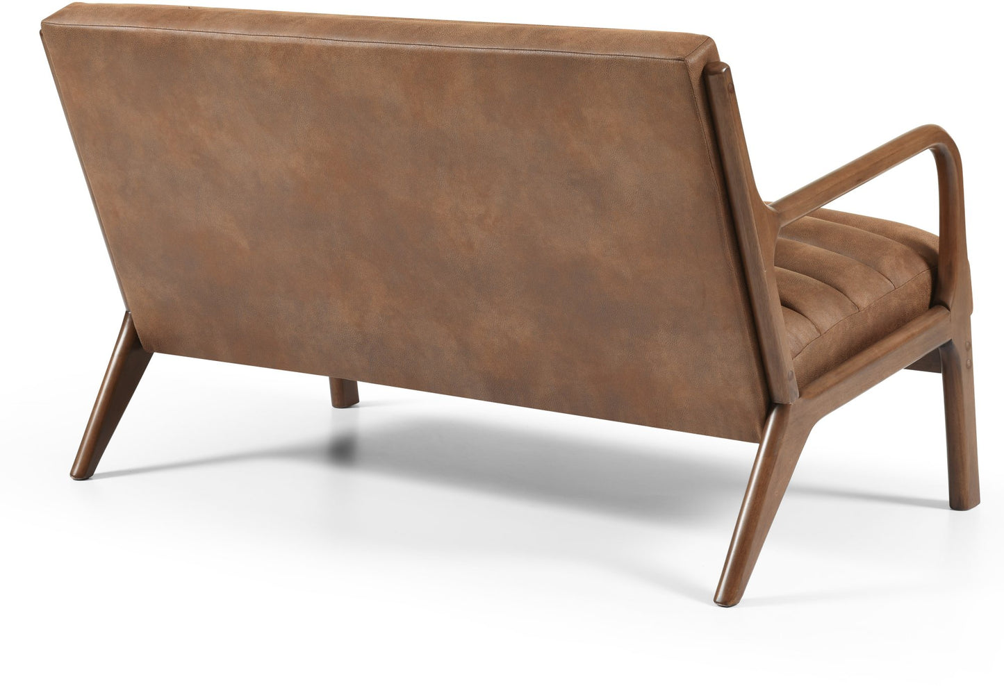 The Inca 2 Seater upholstered in soft touch brown faux leather, an elegantly designed sofa featuring a padded back, seat, and bolster cushion, ensuring exceptional comfort. Shop online today at www.nobleandnook.co.uk