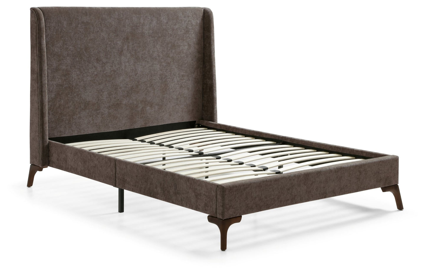 The Denver Bed in Mocha Herringbone Chenille