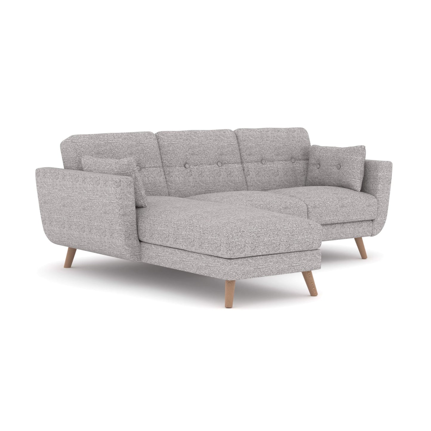 Oslo Left Hand Facing Corner Sofa Bed is upholstered in luxurious Hestia Grey Soft Touch fabric, a versatile piece offers the perfect balance of comfort, elegance, and practicality. Shop online today at www.nobleandnook.co.uk