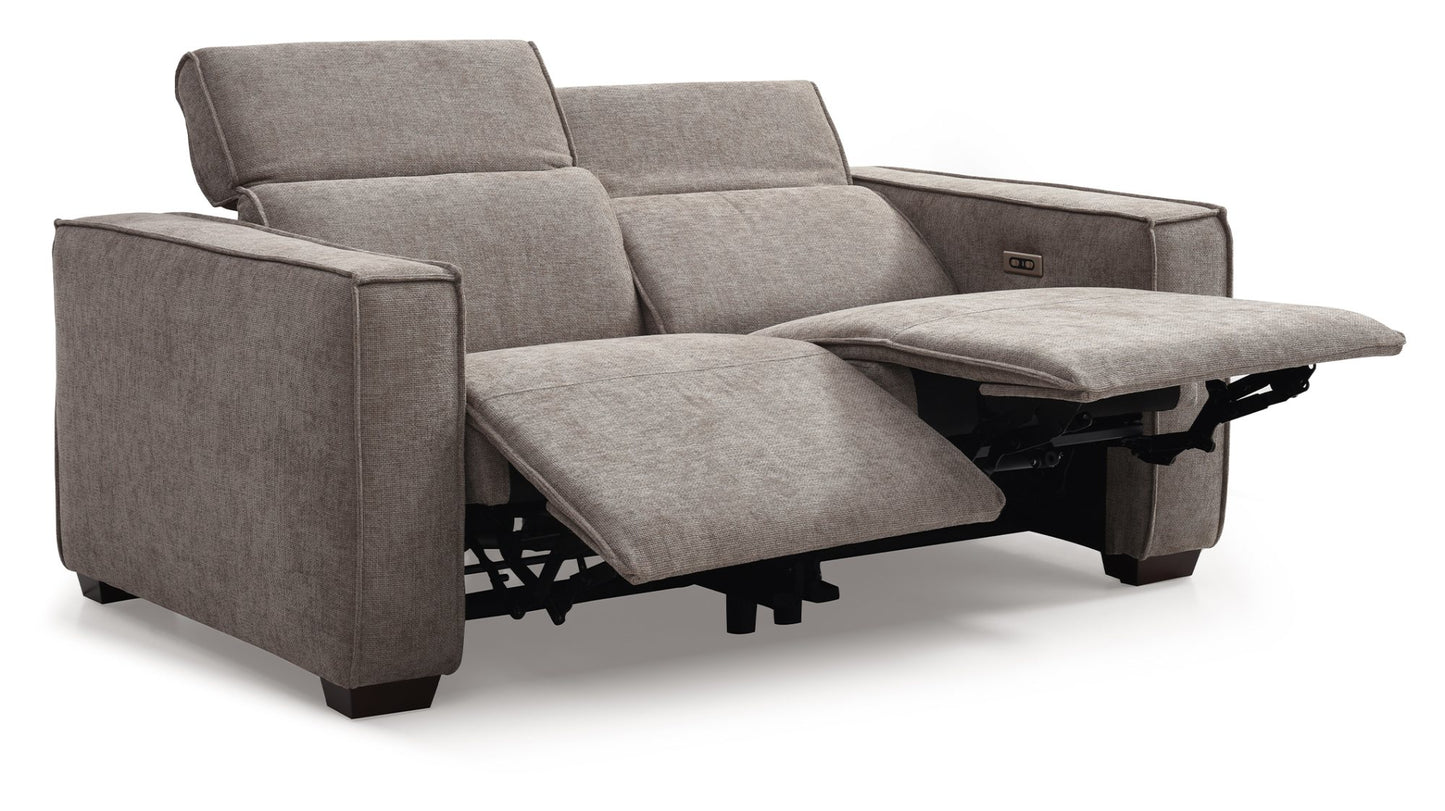 Primo Electric 2-Seater Recliner upholstered in a luxurious mole chenille weave, a perfect combination of functionality and style, offering luxurious comfort and a sleek design. Shop online today at www.nobleandnook.co.uk