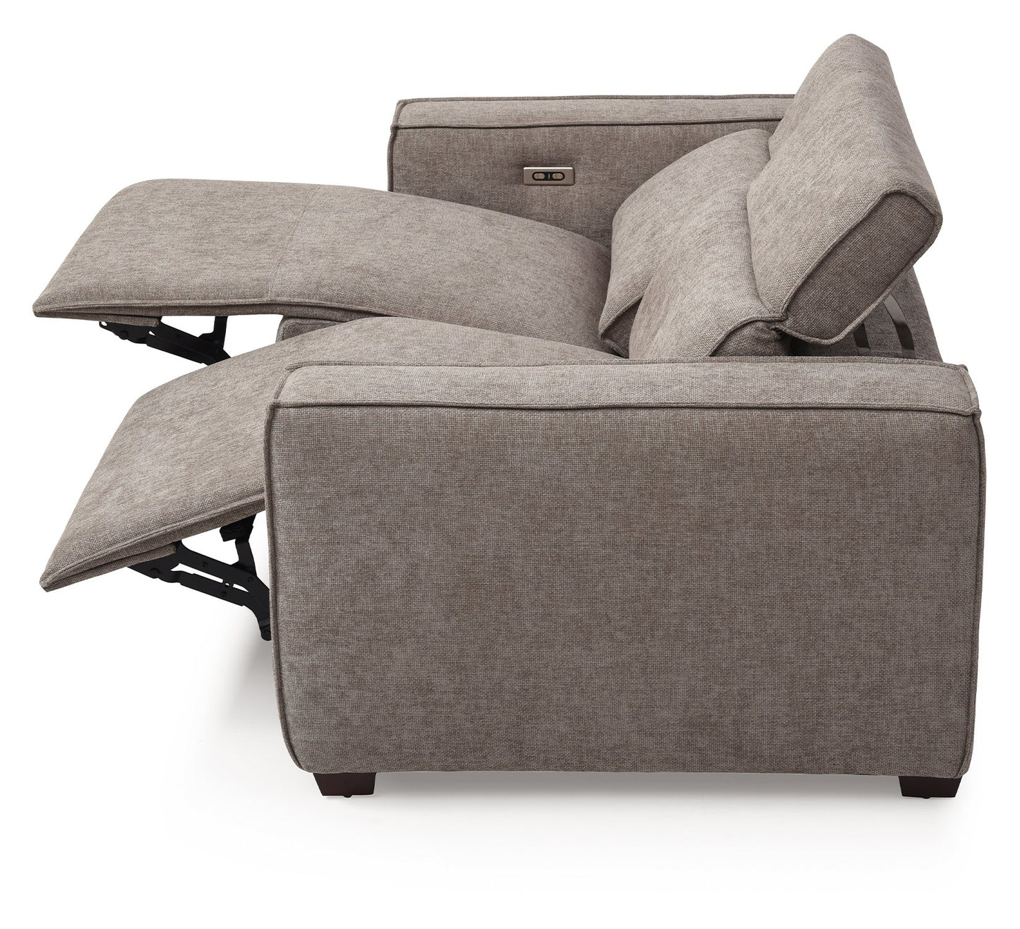 Primo Electric 2-Seater Recliner upholstered in a luxurious mole chenille weave, a perfect combination of functionality and style, offering luxurious comfort and a sleek design. Shop online today at www.nobleandnook.co.uk