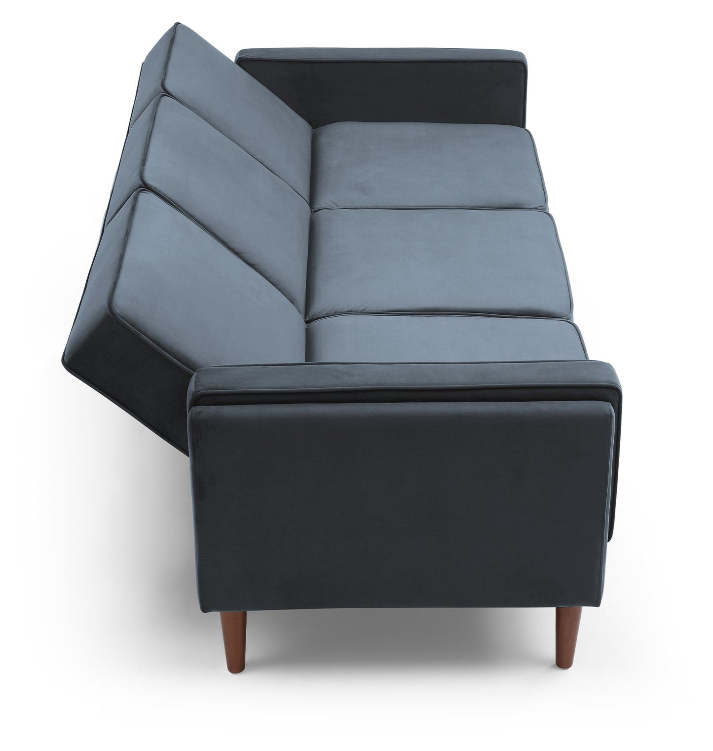 Shop the Paolo Sofa Bed in Ink Blue Velvet, a versatile piece that transitions effortlessly from a comfortable sofa to a practical bed, perfect for guests or compact living spaces. Shop online today at www.nobleandnook.co.uk