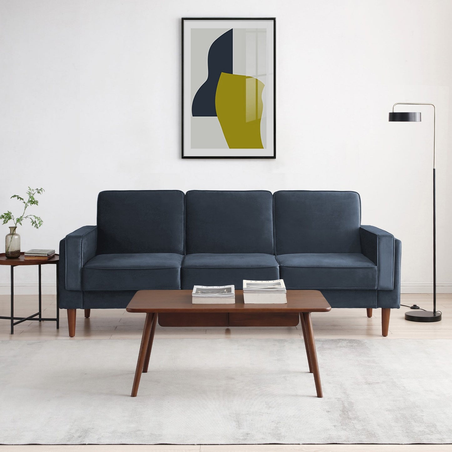 Shop the Paolo Sofa Bed in Ink Blue Velvet, a versatile piece that transitions effortlessly from a comfortable sofa to a practical bed, perfect for guests or compact living spaces. Shop online today at www.nobleandnook.co.uk