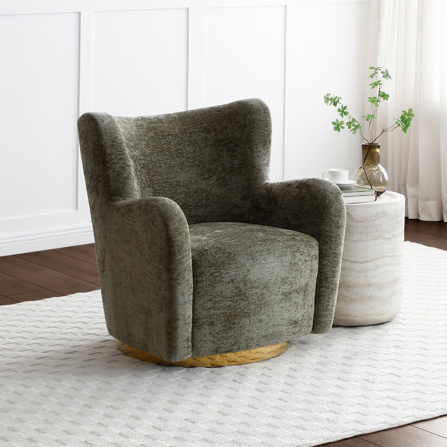 Designed with a modern wingback-inspired form, this eye-catching Teddy swivel chair features smooth, curved arms and a plush seat that offers exceptional comfort. Shop online today at www.nobleandnook.co.uk