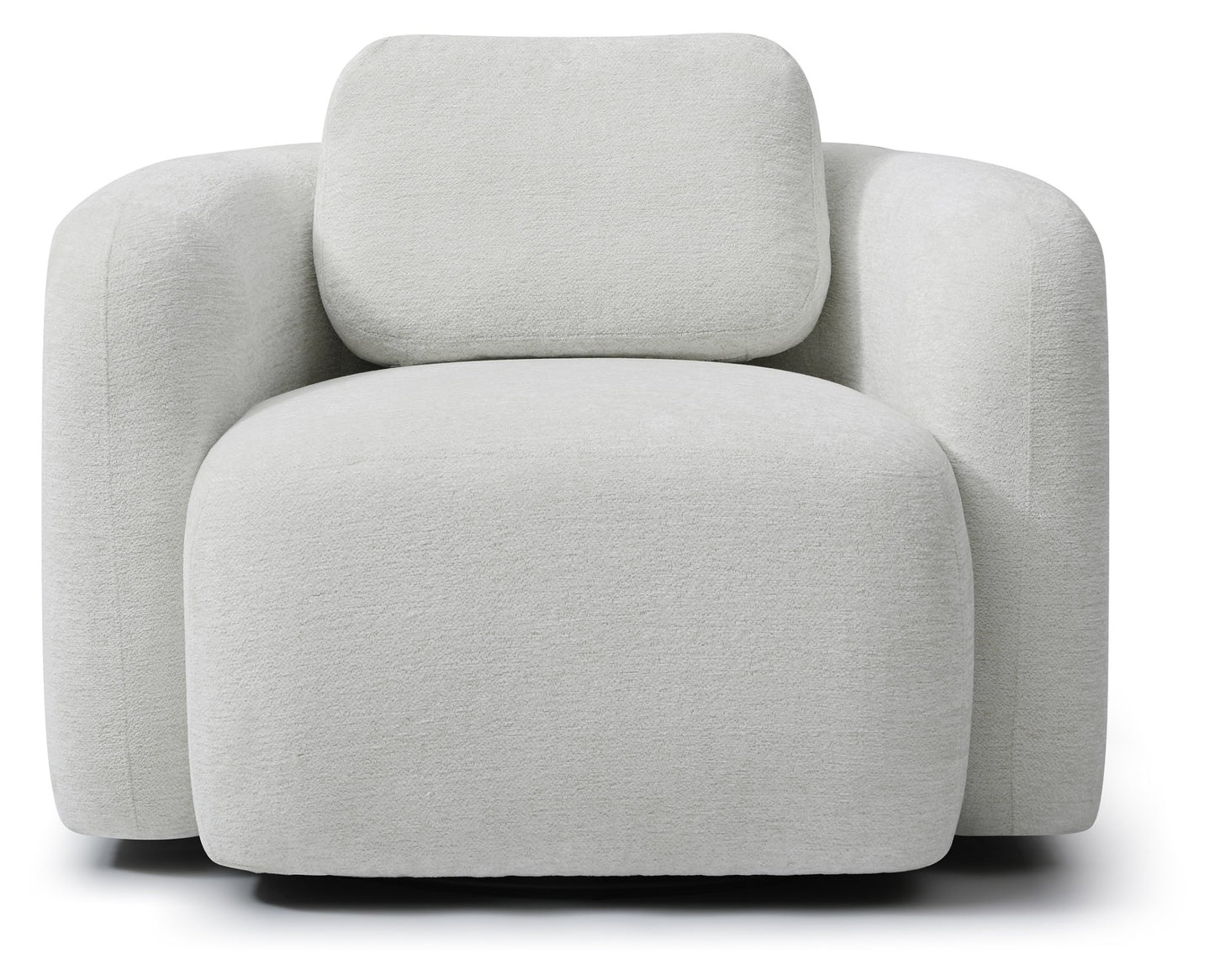 Mitch Max Curve Swivel Accent Chair in Distressed Olive Chenille or Natural Soft Chenille