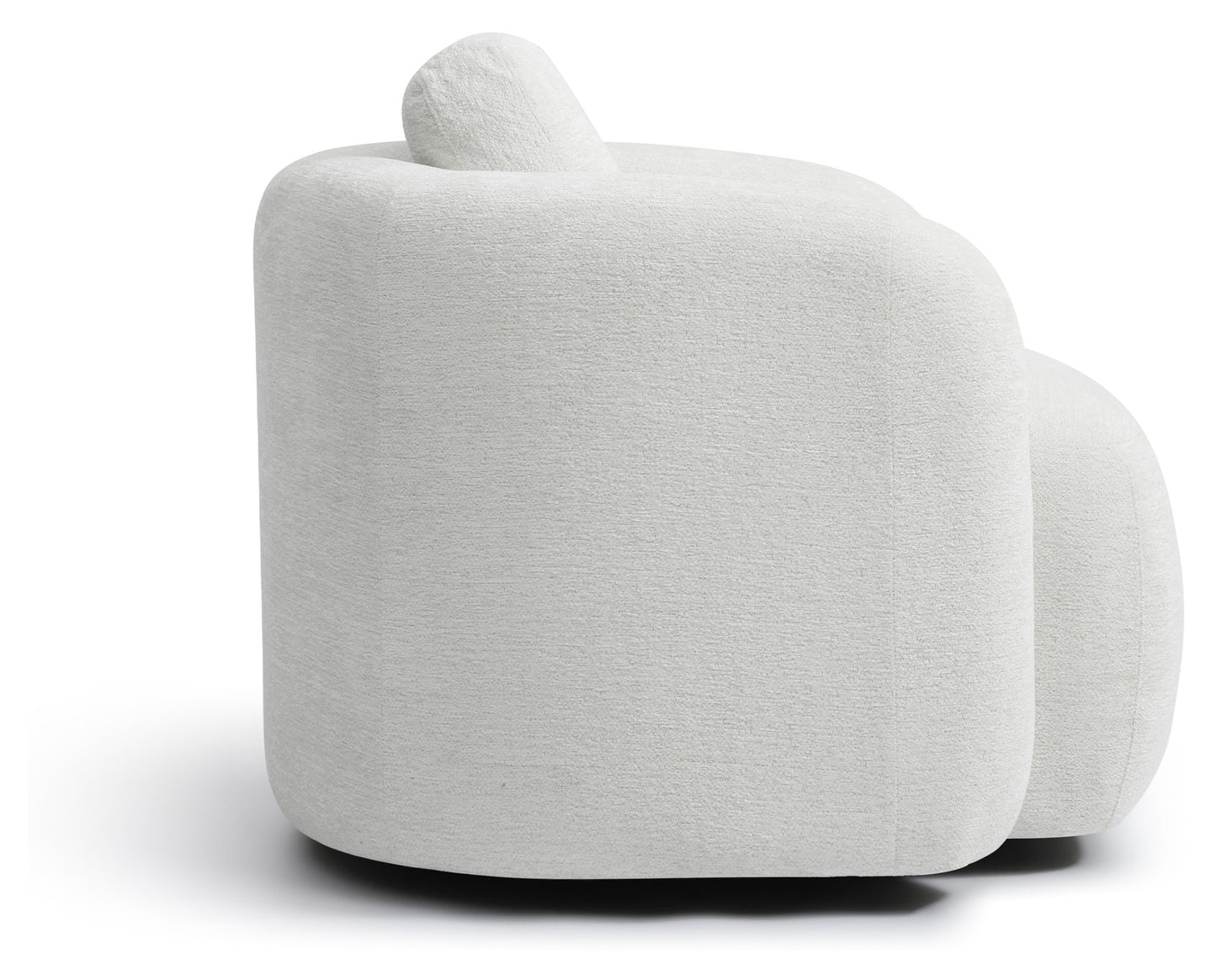 Mitch Max Curve Swivel Accent Chair in Distressed Olive Chenille or Natural Soft Chenille