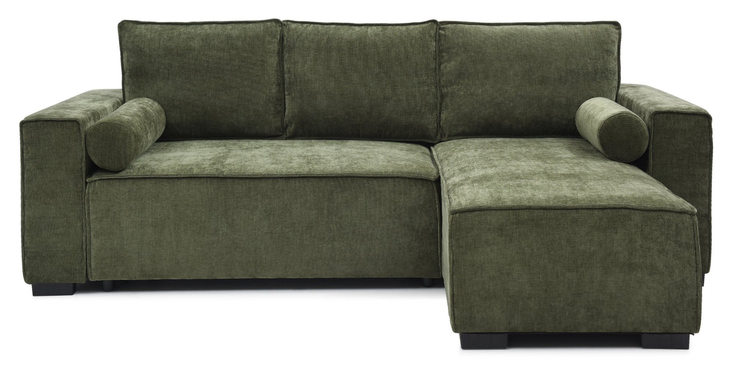 Shop the Harrison Corner Sofa Bed in Olive, a versatile and stylish solution for modern homes. This corner sofa bed offers the perfect balance of comfort and practicality.Shop online today at www.nobleandnook.co.uk