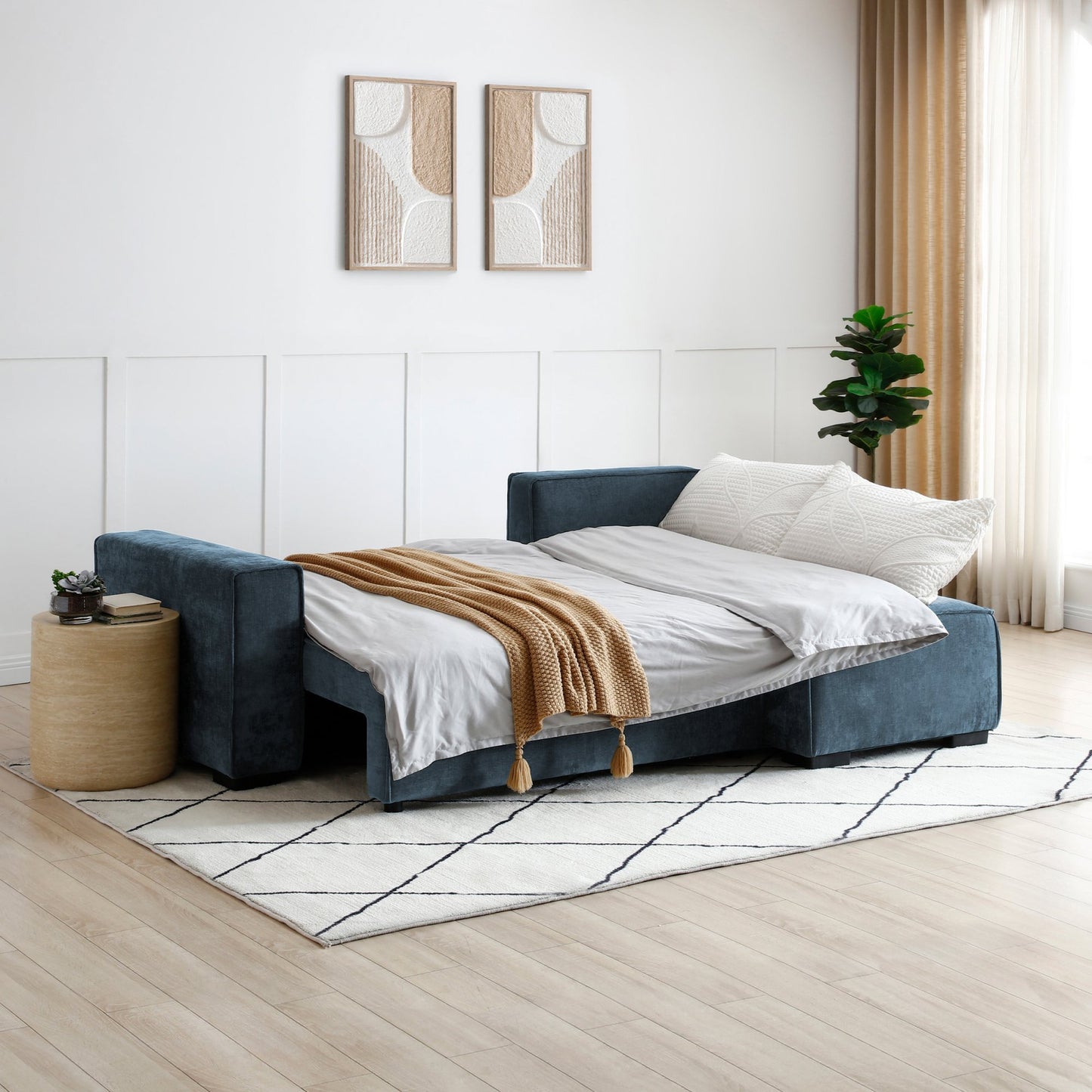 Shop the Harrison Corner Sofa Bed in Navy Blue, a versatile and stylish solution for modern homes. This corner sofa bed offers the perfect balance of comfort and practicality. Shop online today at www.nobleandnook.co.uk