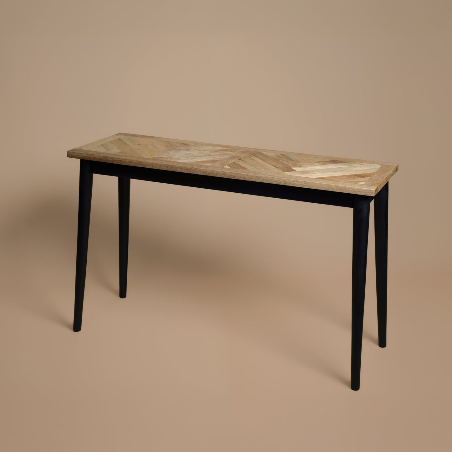 Parquet Console Table, arrives fully assembled and perfect for hallways, living rooms, or dining spaces. H75 x W120 x D40 cm. www.nobleandnook.co.uk