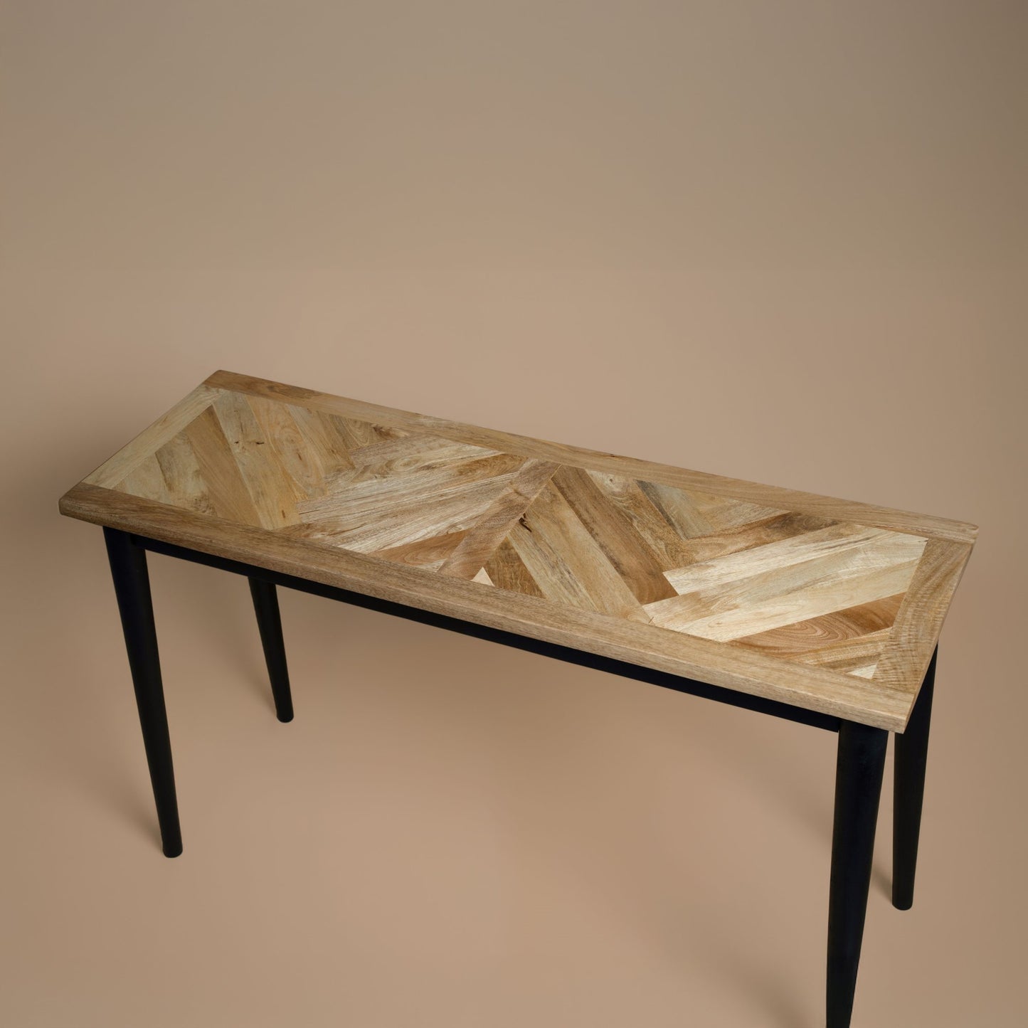 Parquet Console Table, arrives fully assembled and perfect for hallways, living rooms, or dining spaces. H75 x W120 x D40 cm. www.nobleandnook.co.uk
