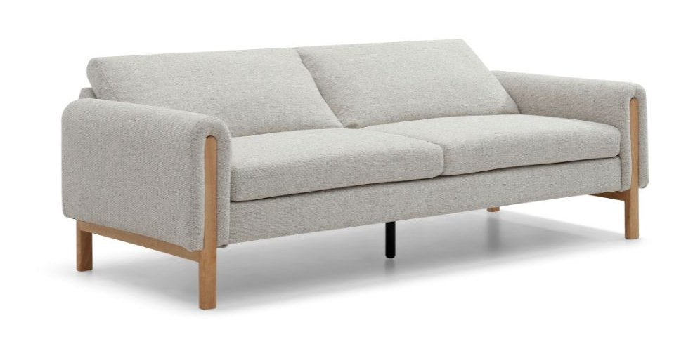 Spacious 3-seater sofa with versatile click-clack mechanism to convert to comfortable bed – H90xW221xD88cm. An ideal solution for modern living. www.nobleandnook.co.uk