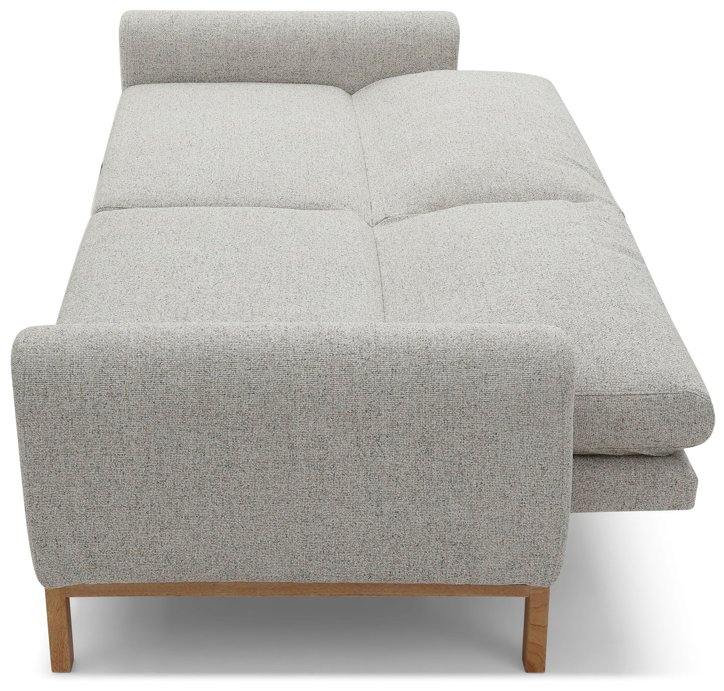 Spacious 3-seater sofa with versatile click-clack mechanism to convert to comfortable bed – H90xW221xD88cm. An ideal solution for modern living. www.nobleandnook.co.uk