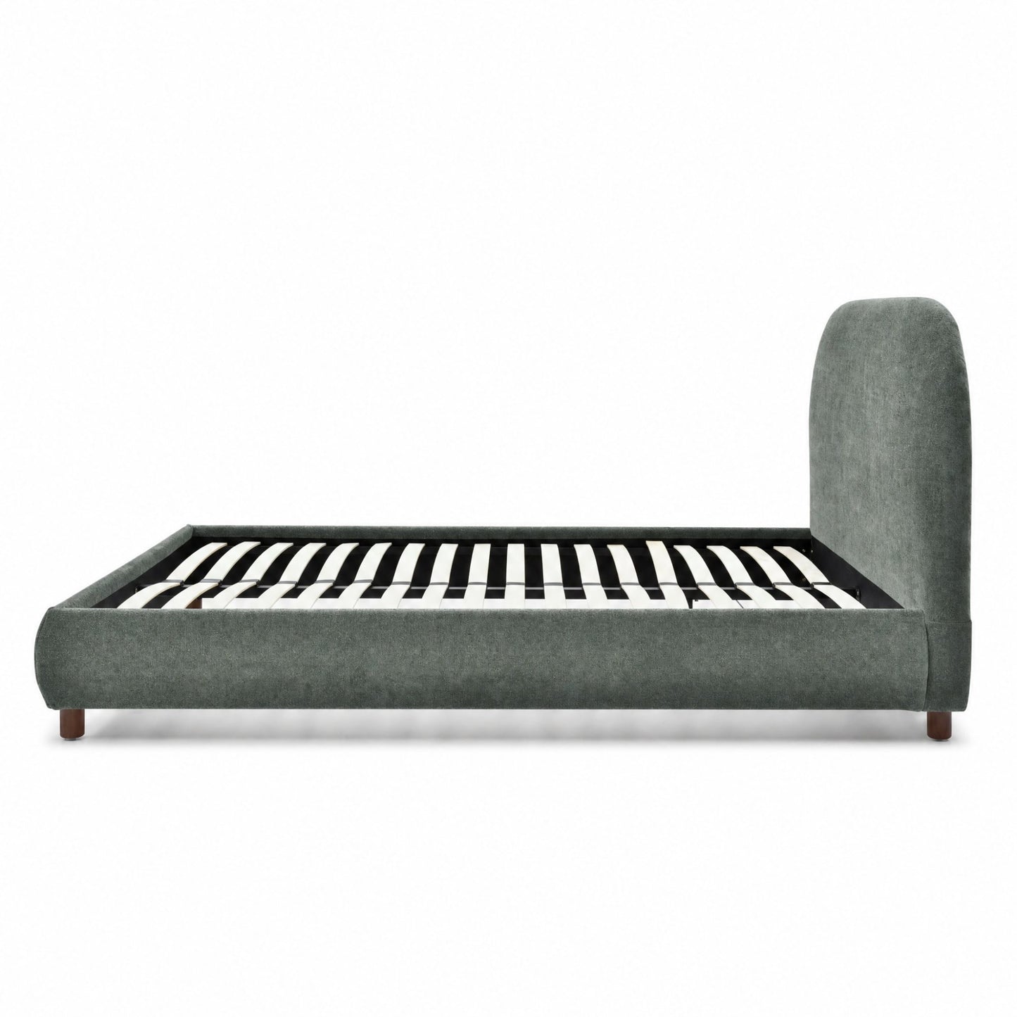 The Nora Bed in Olive Bouclé