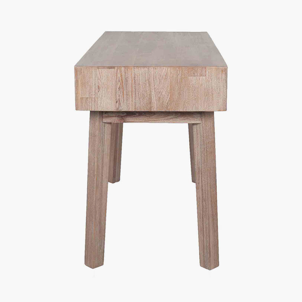 Shop this Kalmar Sand Wash Acacia Wood 2 Drawer Desk. Scandi-Inspired Design – Minimalist and modern, perfect for contemporary interiors. Shop online today at www.nobleandnook.co.uk