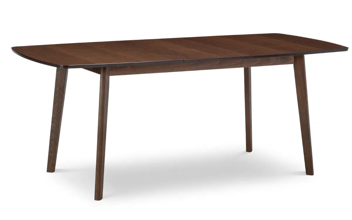 The Kensington Extending Dining Table combines timeless elegance with practical functionality, crafted from solid beech and beech veneers with a rich walnut finish. Shop online today at www.nobleandnook.co.uk