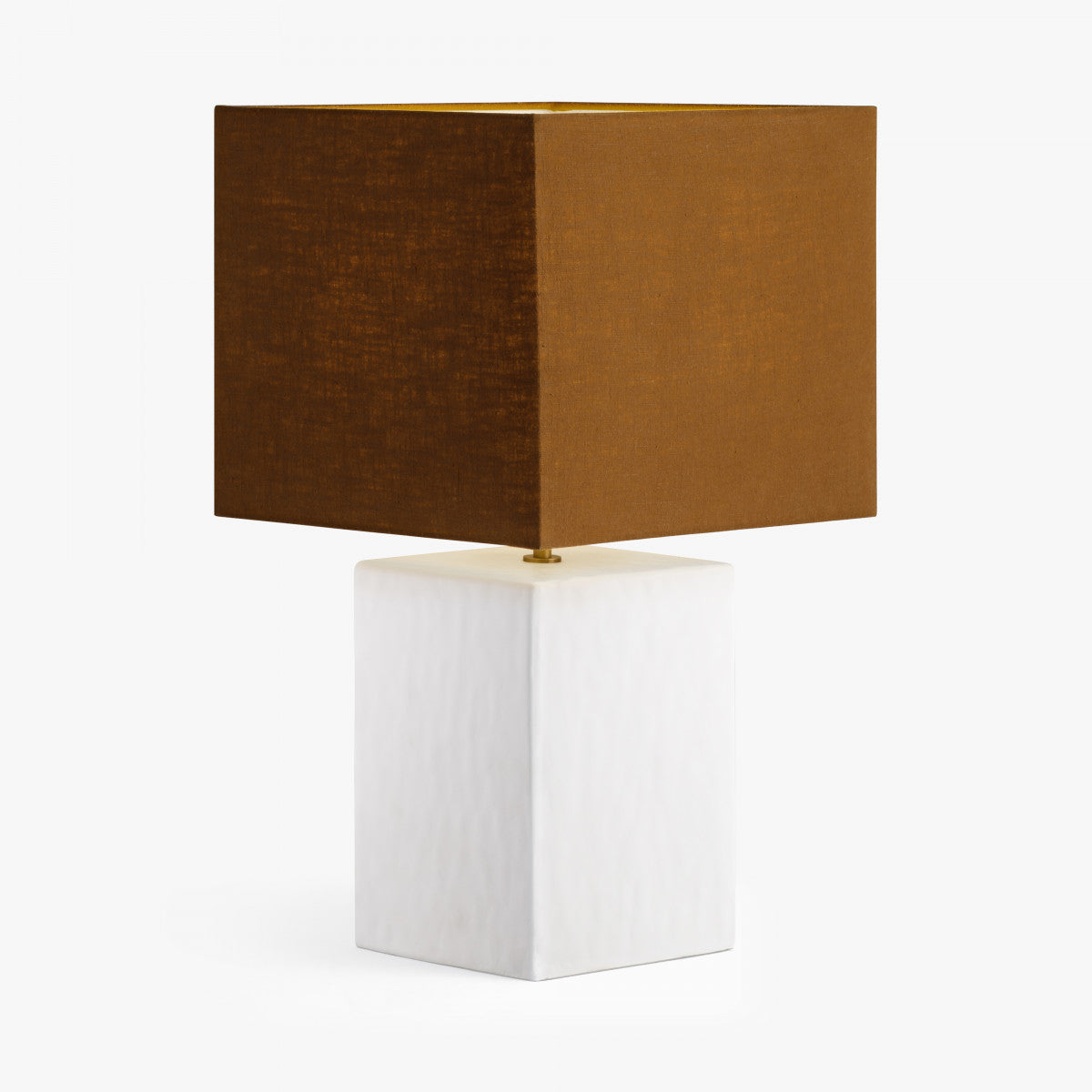 Small Rectangular Gesso Lamp with sculptural rectangular base. Perfect for smaller spaces, this lamp delivers ambient light while serving as a modern accent in any room. W31 x D31 x H55 cm Shop online now at www.nobleandnook.co.uk