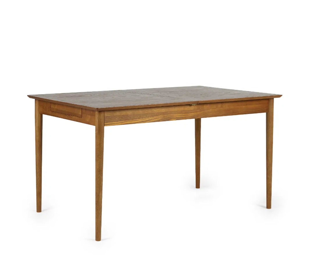 Bring timeless charm and functionality to your dining space with the Lowry Extending Dining Table with 2 Drawers in luxurious cherry ash wood and veneer. H78xD90xW180 cm Shop online today at www.nobleandnook.co.uk