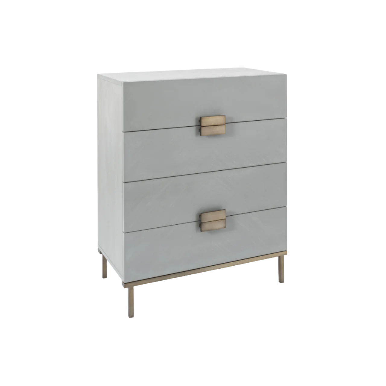 Shop the Lilly Four Drawer Chest in Grey Oak built on a bronze metal frame by Twenty10 Designs. Shop online now at www.nobleandnook.co.uk