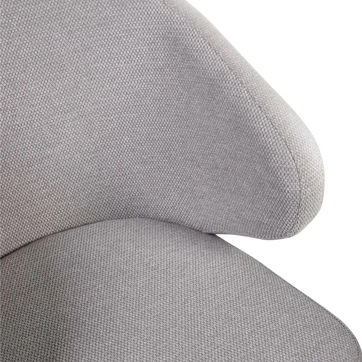 Upholstered in soft, light grey linen-effect fabric with ergonomic curved backrest and padded seat to ensure superior comfort, making them perfect for daily meals or hosting guests. www.nobleandnook.co.uk