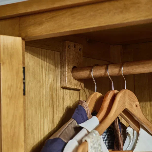 Marlborough Double Wardrobe with Two Drawers in Solid White Oak