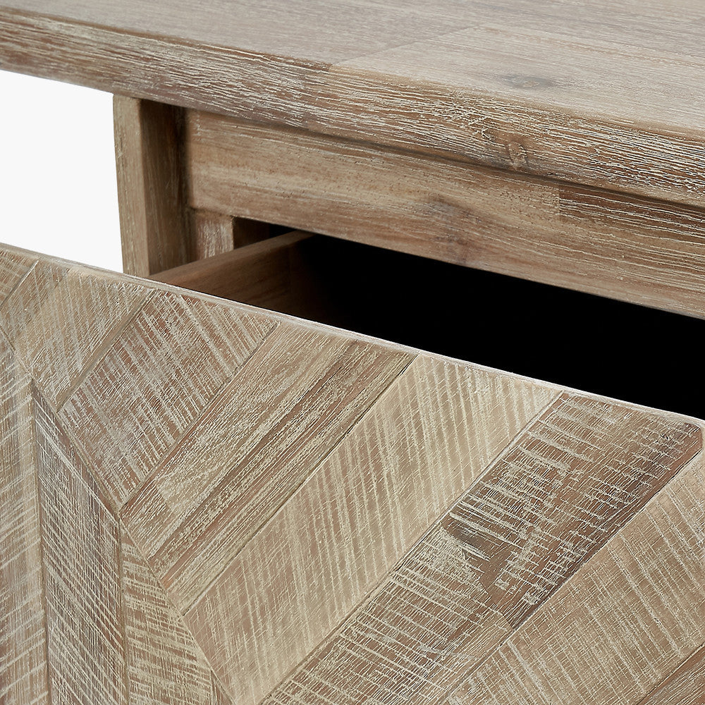 Shop the Marca Desk/Dresser, a stylish and versatile desk featuring a charming whitewash acacia wood finish with a textured surface. Free UK Mainland Delivery. Shop online at www.nobleandnook.co.uk
