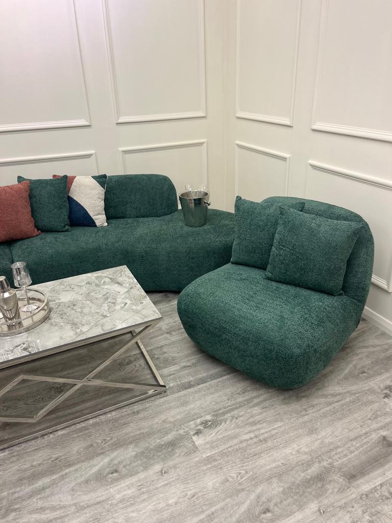 Transform your living space with the Miami Swivel Accent Chair, a striking blend of bold design and luxurious comfort. Upholstered in soft, textured bouclé fabric. Shop online today at www.nobleandnook.co.uk