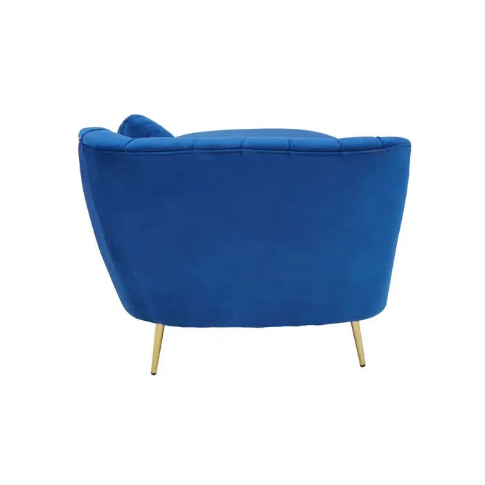 Midnight Blue Left Arm Velvet Chaise