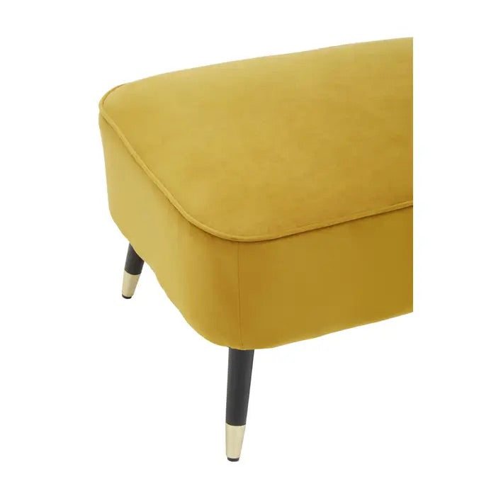 Mustard Velvet Right Arm Chaise Lounge