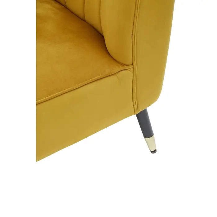 Mustard Velvet Right Arm Chaise Lounge