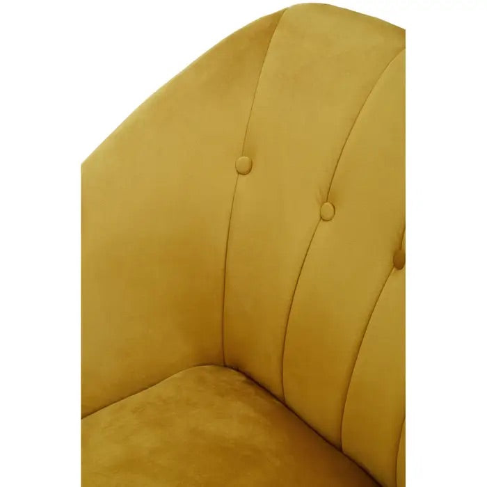 Mustard Velvet Right Arm Chaise Lounge