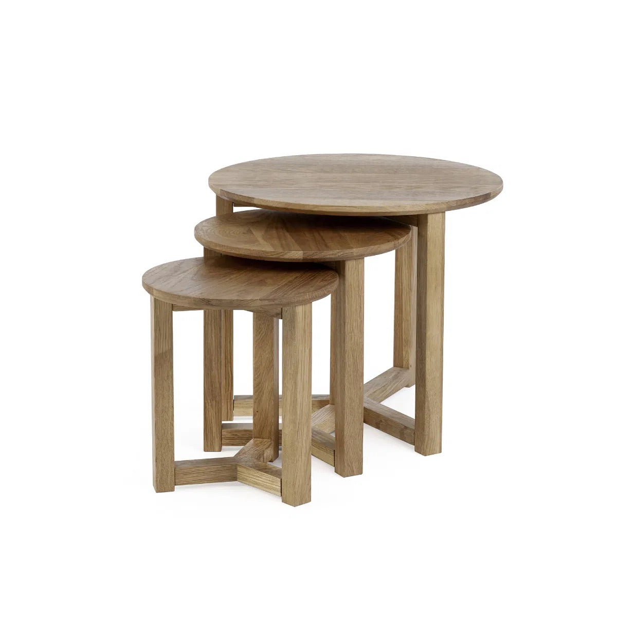 A trio of tables that nests neatly together, saving space when not in use and offering multiple configurations, whether placed beside a sofa, bed, or reading nook. www.nobleandnook.co.uk