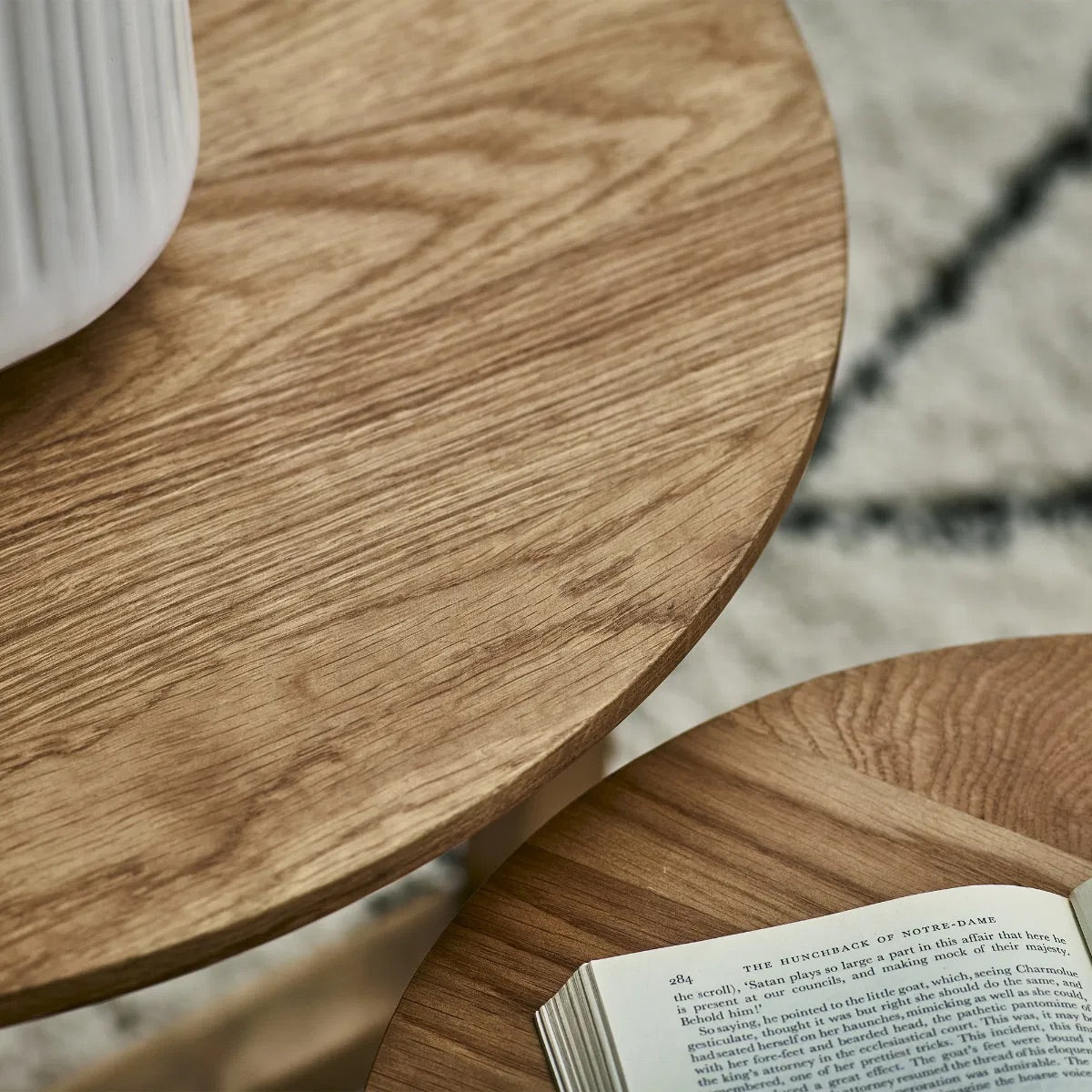 A trio of tables that nests neatly together, saving space when not in use and offering multiple configurations, whether placed beside a sofa, bed, or reading nook. www.nobleandnook.co.uk
