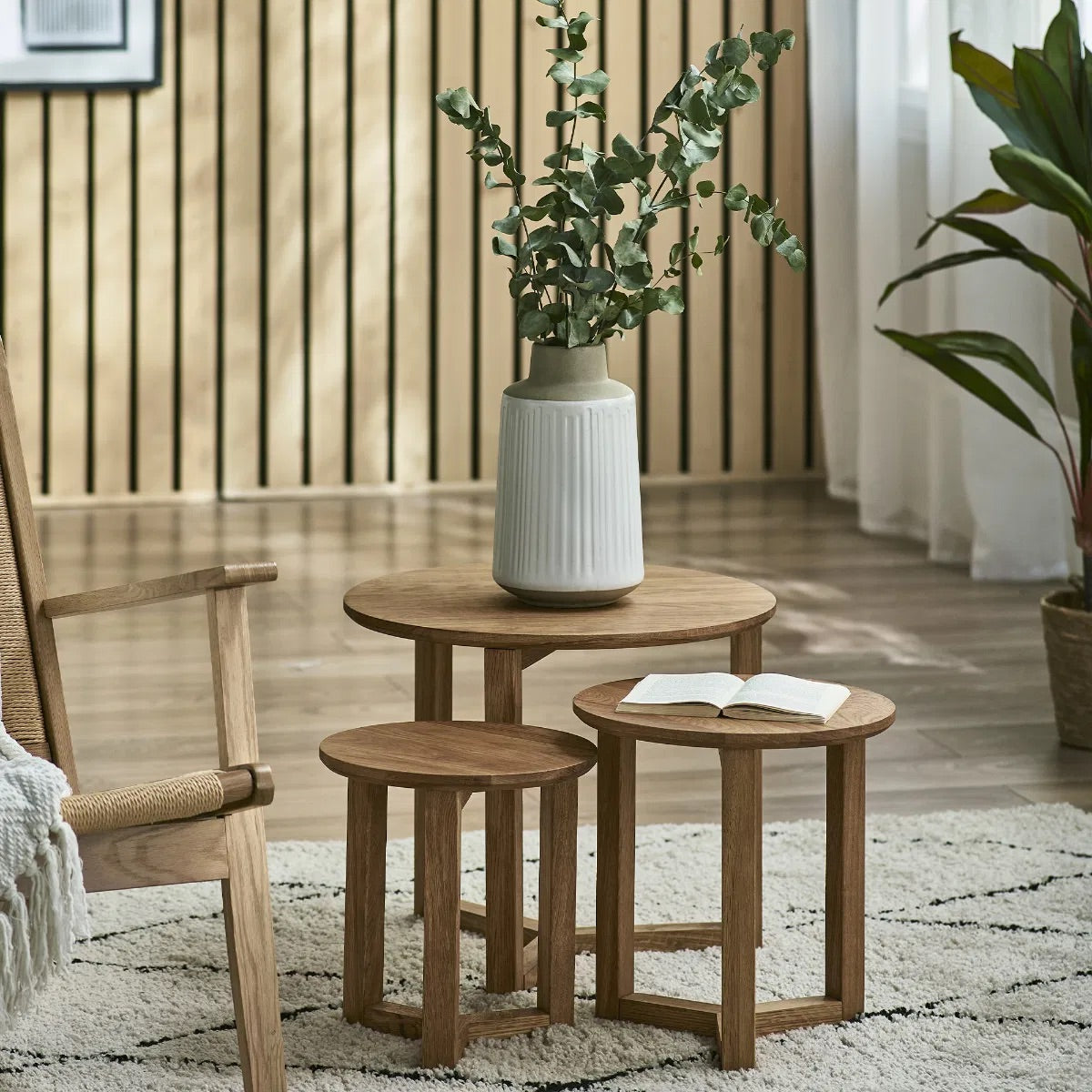 Nidri Nesting Side Tables in Solid Oak