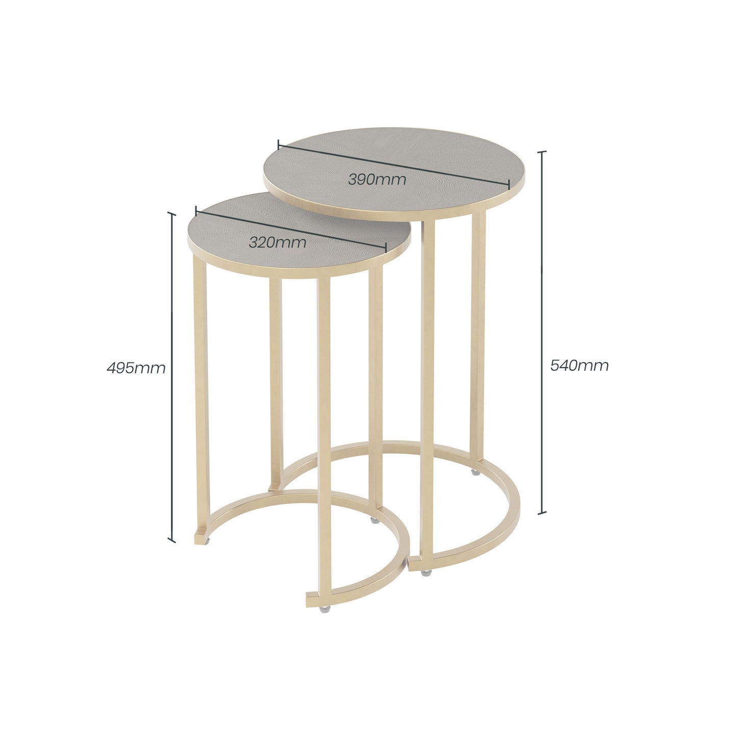 The Hampton Nest Table in Grey Shagreen an elegant and exclusive two piece set featuring faux shagreen and an antique brass finish. Shop online today at www.nobleandnook.co.uk