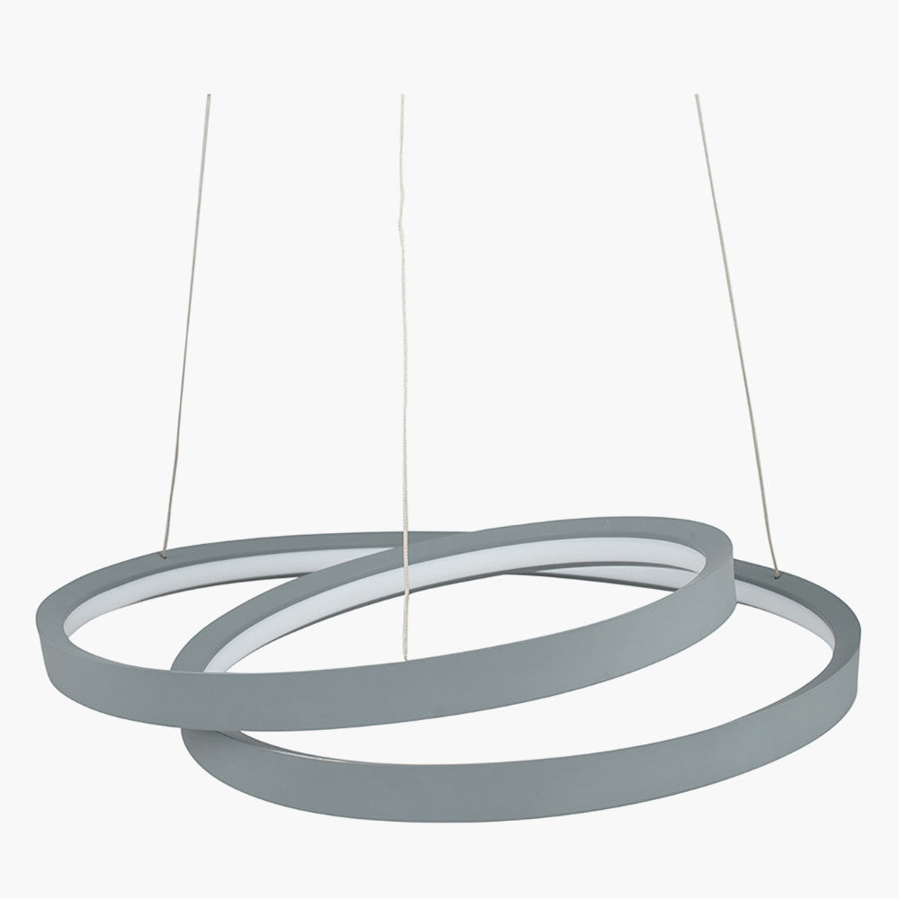 This double circle design pendant with integrated LED strips, creates an innovative modern take on a standard pendant. Shop online now at www.nobleandnook.co.uk