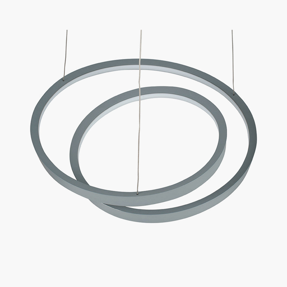 This double circle design pendant with integrated LED strips, creates an innovative modern take on a standard pendant. Shop online now at www.nobleandnook.co.uk