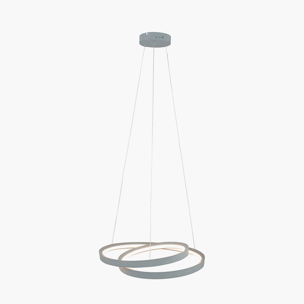 This double circle design pendant with integrated LED strips, creates an innovative modern take on a standard pendant. Shop online now at www.nobleandnook.co.uk
