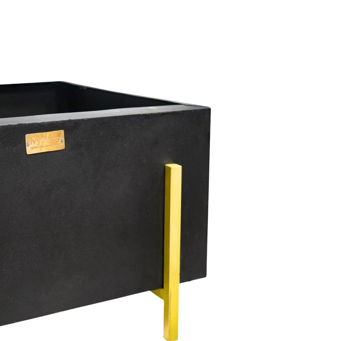 Outdoor Orion Fire Pit in Matt Black & Antique Gold