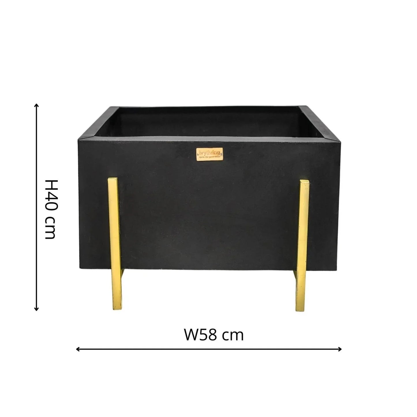 Outdoor Orion Fire Pit in Matt Black & Antique Gold
