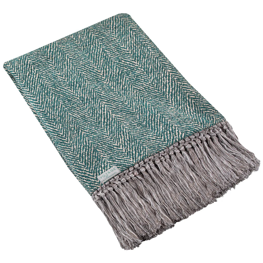Oryx Woven Throw Azure – Contemporary Craftsmanship and British-Made Luxury