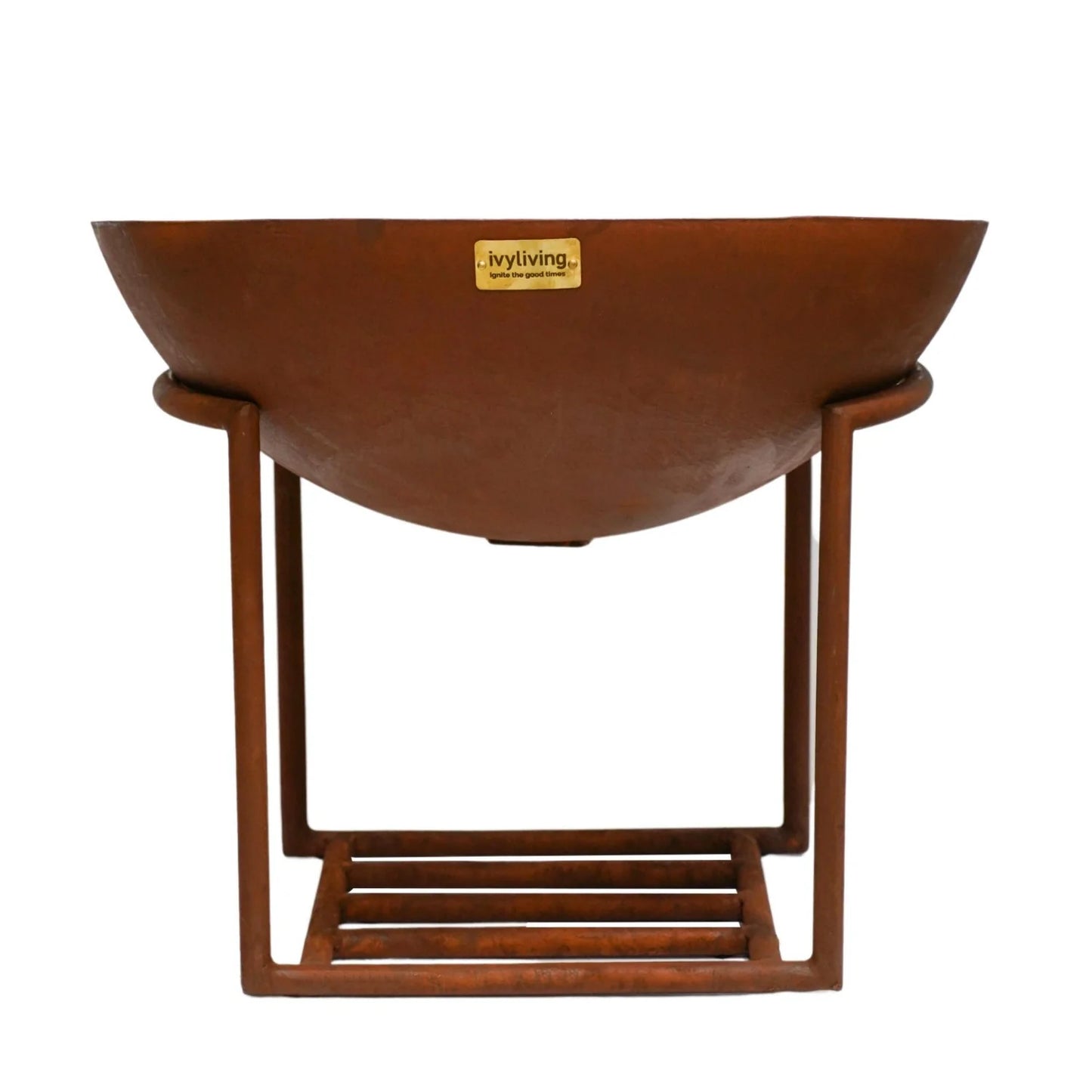 Extend your outdoor gatherings with this XL cast iron fire bowl with stand in Rust. Neatly elevated on a geometric stand, this rustic fire bowl brings instant warmth to your space, Shop online now at www.nobleandnook.co.uk