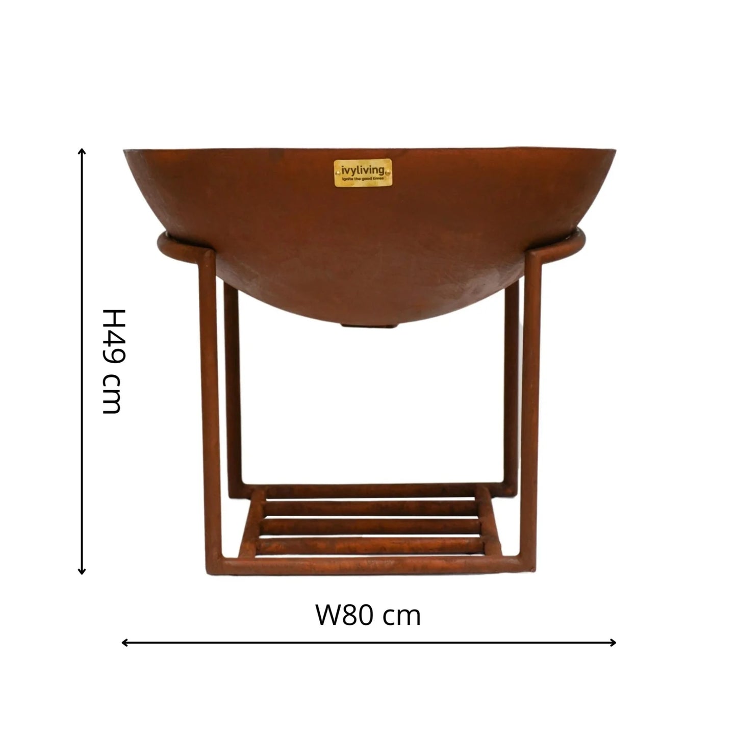 Extend your outdoor gatherings with our large-sized cast iron fire bowl with stand in Rust. Neatly elevated on a geometric stand, this rustic fire bowl brings instant warmth to your space, Shop online now at www.nobleandnook.co.uk