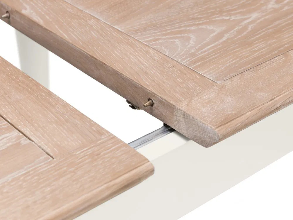 The Provence Butterfly Extending Dining Table. Dimensions: H78×L150/190×W90 cm. Pair with Provence dining chairs or an elegant, unified look. Shop online at www.nobleandnook.co.uk