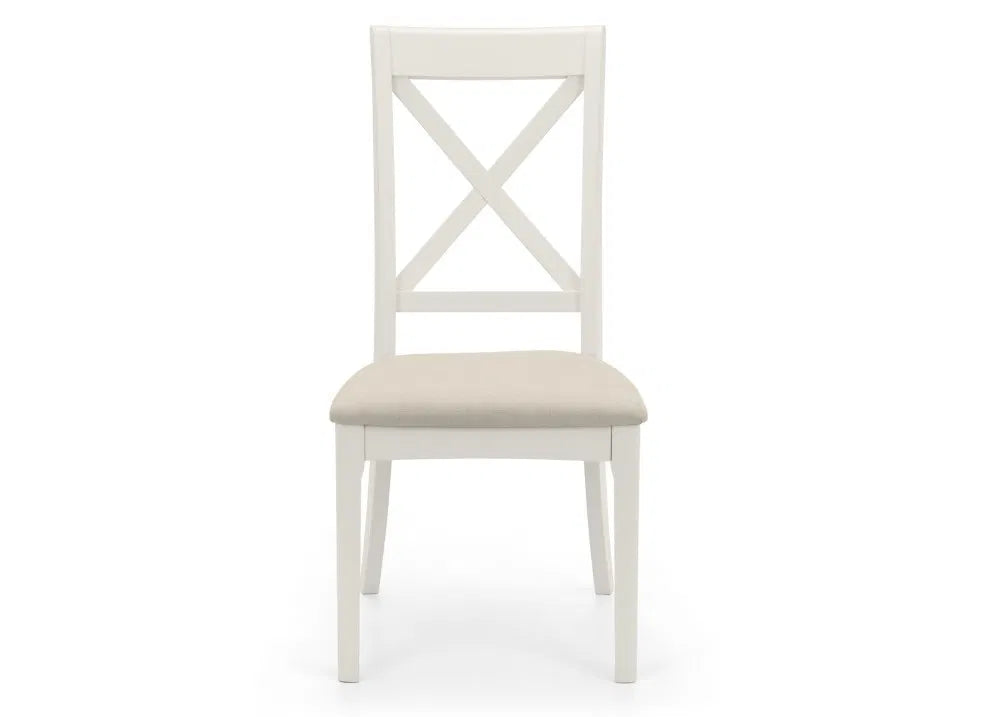 Shop the Provence dining chair, designed to suit both contemporary and traditional homes. Finished in grey lacquer and upholstered in soft ivory fabric. Pair with the Provence dining table for a complete set. Shop online today www.nobleandnook.co.uk