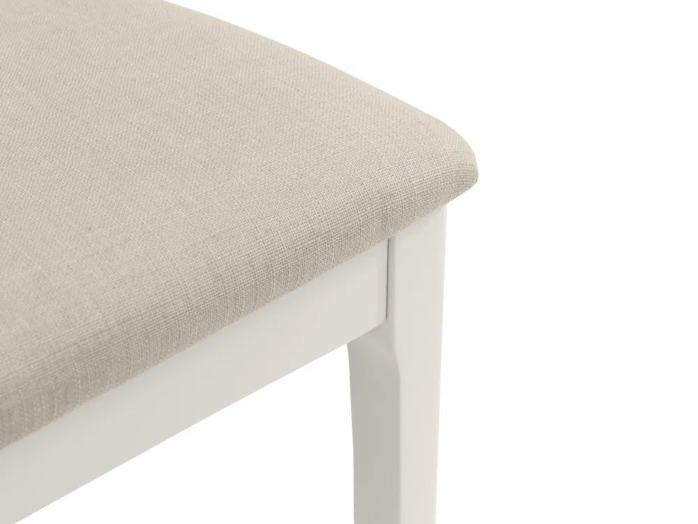 Shop the Provence dining chair, designed to suit both contemporary and traditional homes. Finished in grey lacquer and upholstered in soft ivory fabric. Pair with the Provence dining table for a complete set. Shop online today www.nobleandnook.co.uk